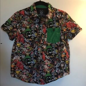 Youth medium Looney Tunes button up dress shirt